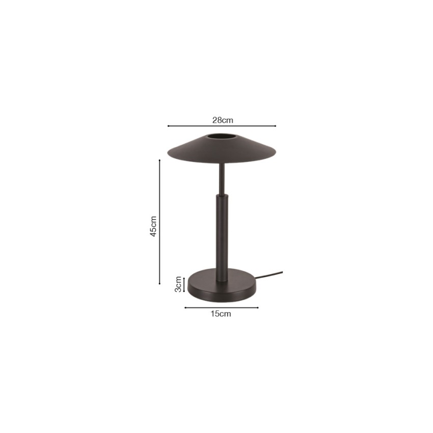 Inlight Επιτραπέζιο φωτιστικό σε μαύρο χρώμα LED 10W D:28x45cm (3063-Black)