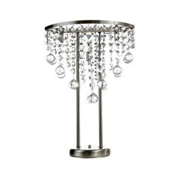 Επιτραπέζιο φωτιστικό από χρώμιο μέταλλο και διάφανα κρύσταλλα 3XG9 D:52cm (3360)