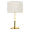 Επιτραπέζιο φωτιστικό από χρυσό μέταλλο κρύσταλλο και υφασμάτινο καπέλο 1XE27 D:59cm (3422-Χρυσό)