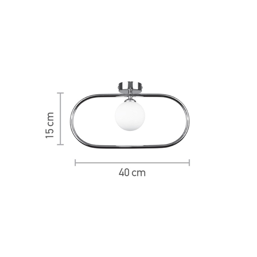 Επιτοίχιο φωτιστικό σε χρυσαφί χρώμα και λευκή οπαλίνα 1XG9 D:40cm (43031-GL)