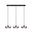 Inlight Κρεμαστό φωτιστικό LED απο μαύρο μέταλλο και φιμέ γυαλί, 70x200cm, 3CCT (Θερμό- Φυσικό- Ψυχρό Φως), Φωτεινότητα 3960LMκαι 3x12W (4075-3R-Black/Smoky)
