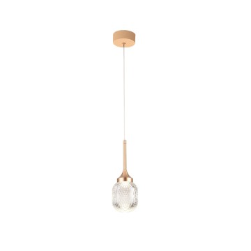 Inlight Κρεμαστό φωτιστικό LED 10W από χρυσαφί μέταλλο και ακρυλικό D:10x200cm (4077-1)