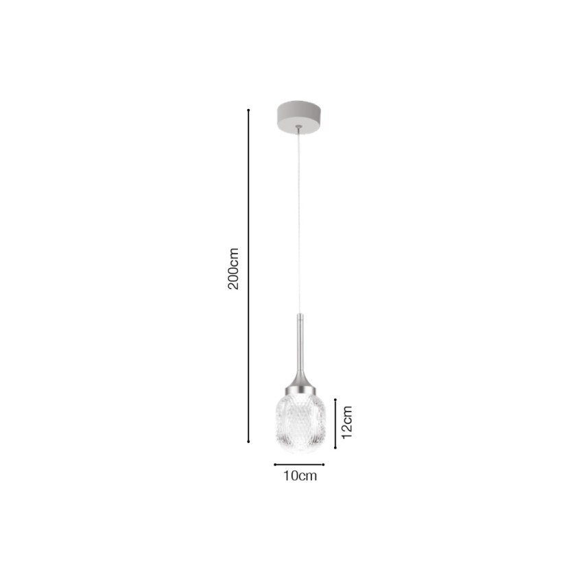 Inlight Κρεμαστό φωτιστικό LED 10W από χρυσαφί μέταλλο και ακρυλικό D:10x200cm (4077-1)