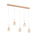 Inlight Κρεμαστό φωτιστικό LED 5*10W από χρυσαφί μέταλλο και ακρυλικό D:60x200cm (4077R-5-Golden)
