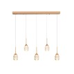 Inlight Κρεμαστό φωτιστικό LED 5*10W από χρυσαφί μέταλλο και ακρυλικό D:60x200cm (4077R-5-Golden)