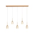 Inlight Κρεμαστό φωτιστικό LED 5*10W από χρυσαφί μέταλλο και ακρυλικό D:60x200cm (4077R-5-Golden)