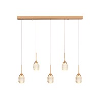 Inlight Κρεμαστό φωτιστικό LED 5*10W από χρυσαφί μέταλλο και ακρυλικό D:60x200cm (4077R-5-Golden)