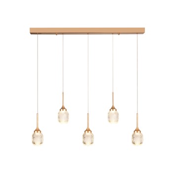 Inlight Κρεμαστό φωτιστικό LED 5*10W από χρυσαφί μέταλλο και ακρυλικό D:60x200cm (4077R-5-Golden)