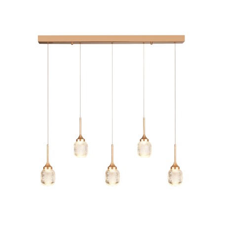 Inlight Κρεμαστό φωτιστικό LED 5*10W από χρυσαφί μέταλλο και ακρυλικό D:60x200cm (4077R-5-Golden)