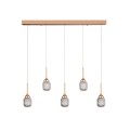 Inlight Κρεμαστό φωτιστικό LED 5*10W από χρυσαφί μέταλλο και ακρυλικό D:60x200cm (4077R-5-Golden)