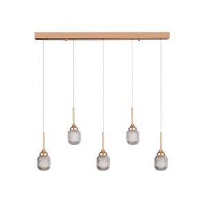 Inlight Κρεμαστό φωτιστικό LED 5*10W από χρυσαφί μέταλλο και ακρυλικό D:60x200cm (4077R-5-Golden)