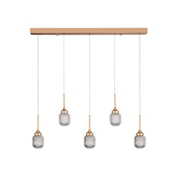 Inlight Κρεμαστό φωτιστικό LED 5*10W από χρυσαφί μέταλλο και ακρυλικό D:60x200cm (4077R-5-Golden)