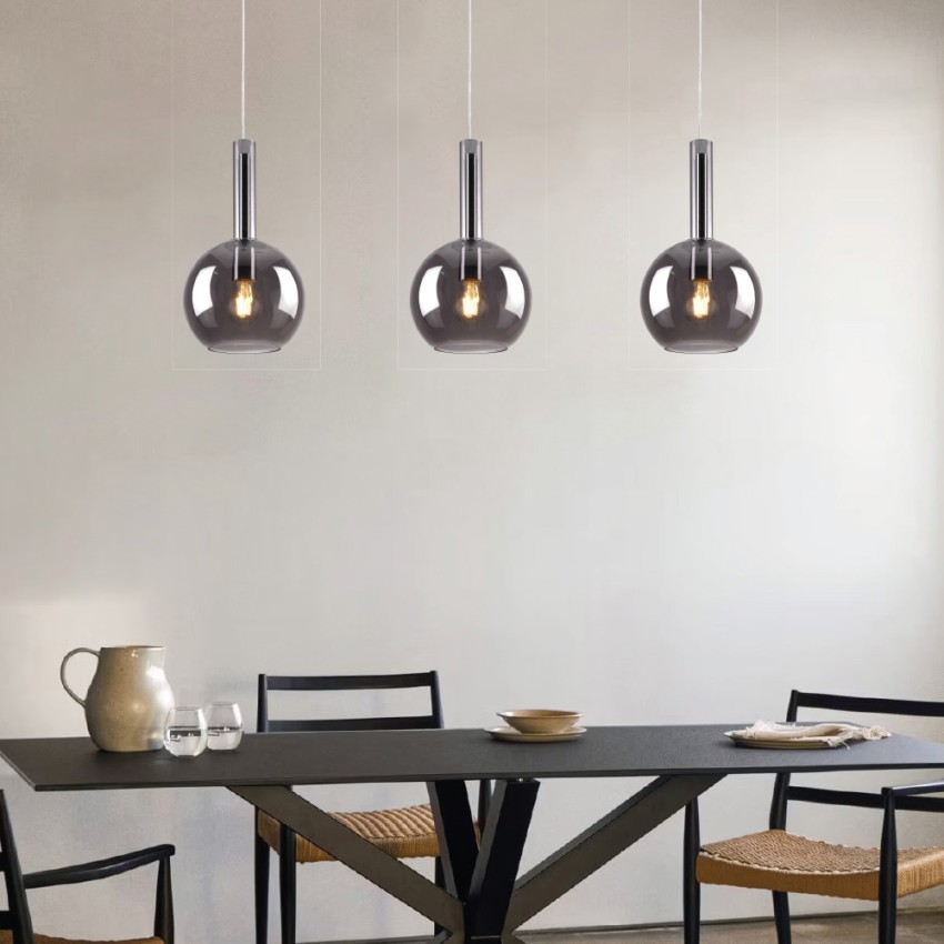 Inlight Κρεμαστό φωτιστικό από φιμέ γυαλί 1XE27 D:20x36cm (4080)