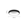 Πλαφονιέρα οροφής LED 110W 3CCT (by tuya) από μαύρο και λευκό ακρυλικό D:60W (42020-Α-Black)