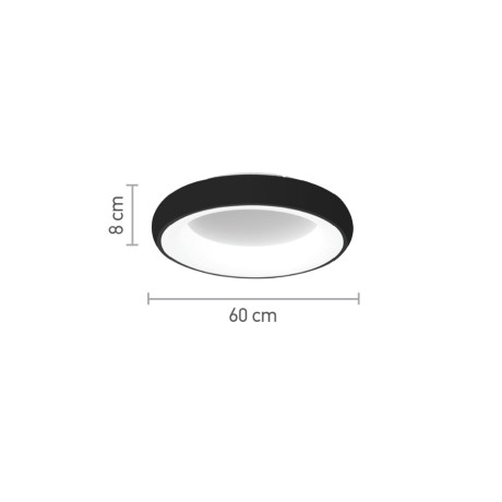 Πλαφονιέρα οροφής LED 110W 3CCT (by tuya) από μαύρο και λευκό ακρυλικό D:60W (42020-Α-Black)