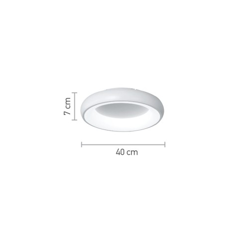Πλαφονιέρα οροφής LED 54W 3CCT (by tuya) από λευκό ακρυλικό D:40cm (42020-B-White)