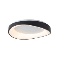 Πλαφονιέρα οροφής LED 72W 3CCT (by tuya) από μαύρο μέταλλο και λευκό ακρυλικό D:52cm (42033-Black)