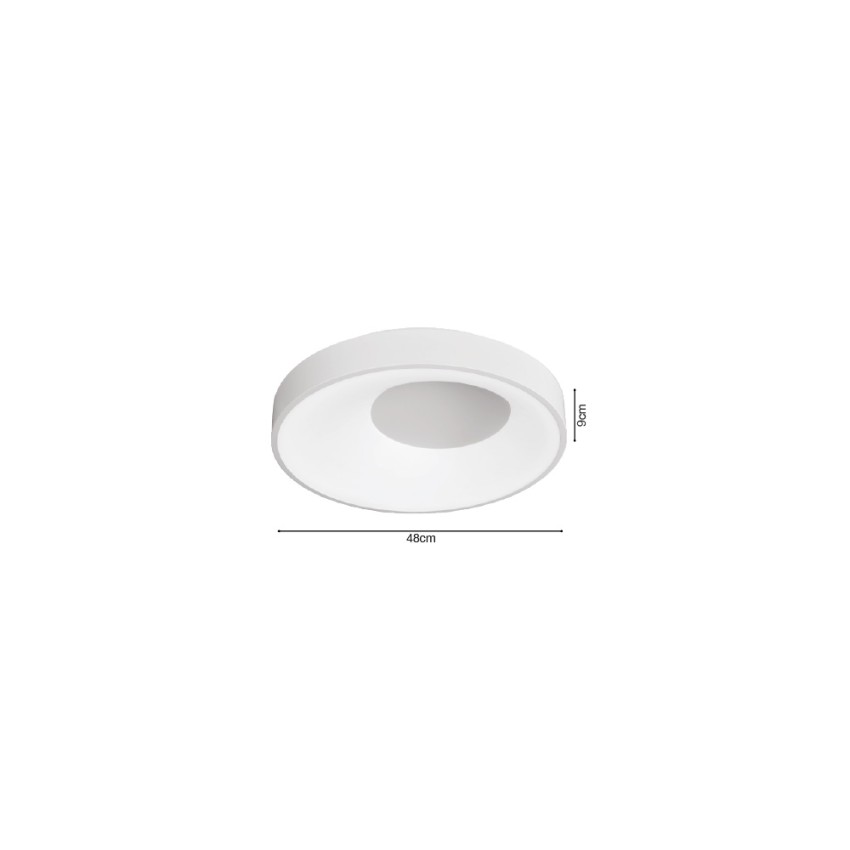 Inlight Πλαφονιέρα οροφής LED 36W 3CCT από λευκό μέταλλο και ακρυλικό D:48cm (42040-White)