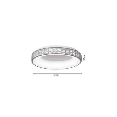 Inlight Πλαφονιέρα Οροφής LED από σχοινί 3CCT, 25W D:50x9,5cm (42042)