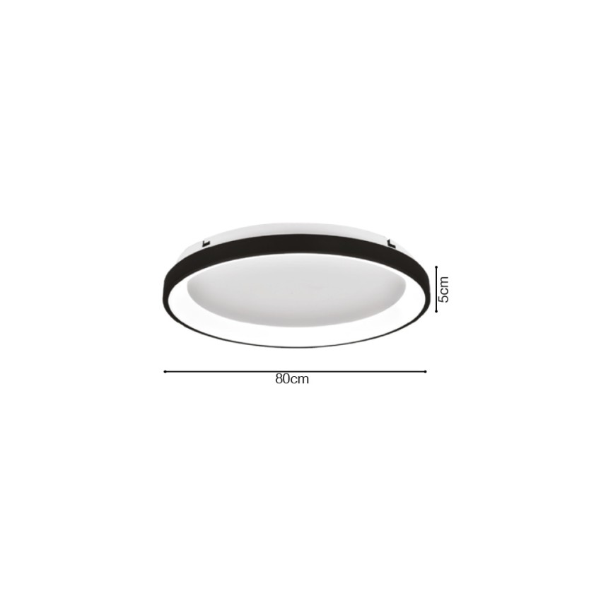 Inlight Πλαφονιέρα οροφής LED 38W 3CCT από λευκό μέταλλο και ακρυλικό D:80x5cm (42044-A-White)