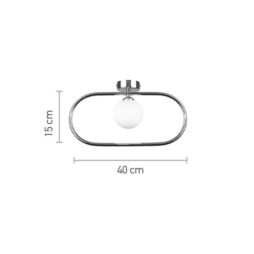 Επιτοίχιο φωτιστικό σε μαύρη απόχρωση και λευκή οπαλίνα 1XG9 D:40cm (43030-BL) Επιτοίχιο φωτιστικό σε μαύρη απόχρωση και λευκή οπαλίνα 1XG9 D:40cm (43030-BL)