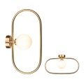 Επιτοίχιο φωτιστικό σε χρυσαφί χρώμα και λευκή οπαλίνα 1XG9 D:40cm (43031-GL)