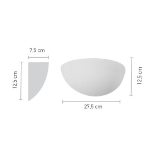 Επιτοίχιο φωτιστικό λευκό από γύψο 1XE14 D:27,5cm (43032)