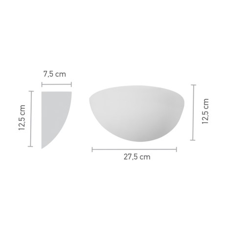 Επιτοίχιο φωτιστικό λευκό από γύψο 1XE14 D:27,5cm (43032)