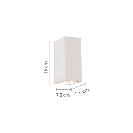 Επιτοίχιο φωτιστικό λευκό από γύψο 2XGU10 D:16cm (43033)