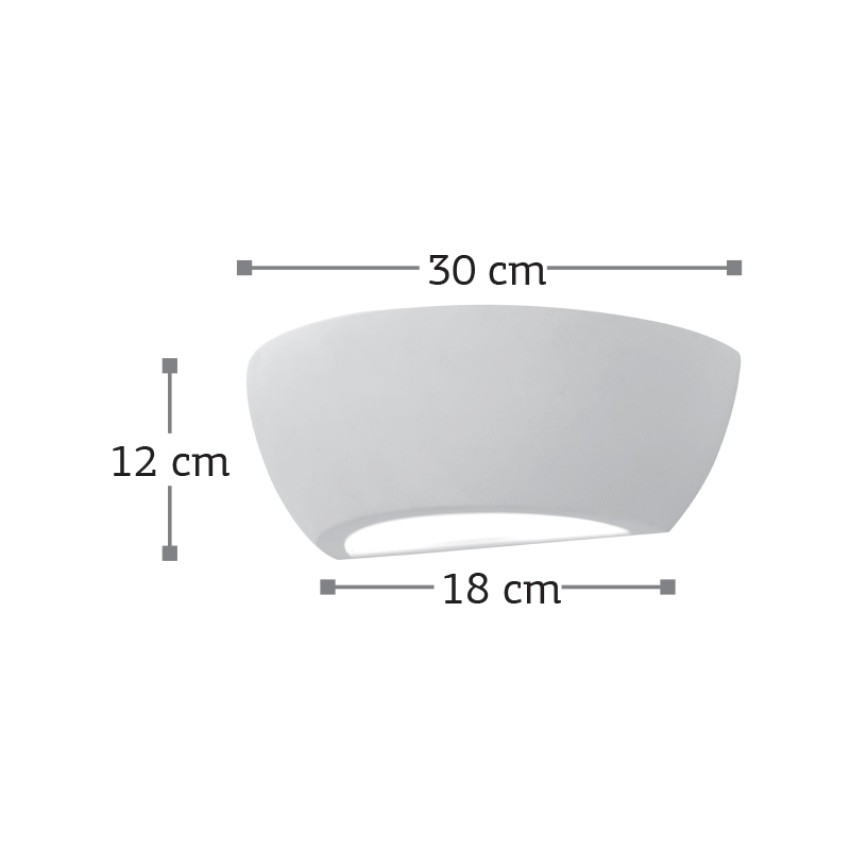 Επιτοίχιο φωτιστικό λευκό από γύψο 1XE14 D:30cm (43345)