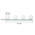 Επιτοίχιο φωτιστικό από χρώμιο μέταλλο και λευκή οπαλίνα 4XG9 D:61cm (43420-4)
