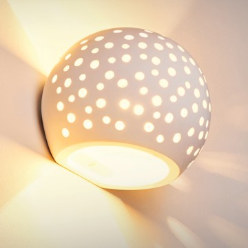 Επιτοίχιο φωτιστικό λευκό από γύψο 1XE27 D:15cm (43421) Επιτοίχιο φωτιστικό λευκό από γύψο 1XE27 D:15cm (43421)