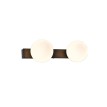 Επιτοίχιο φωτιστικό από μαύρο μέταλλο και λευκή οπαλίνα 2XG9 D:40cm (43422-2)
