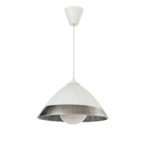 Κρεμαστό φωτιστικό από ασημί γυαλί 1XE27 D:30cm (4409-Β-Ασημί)
