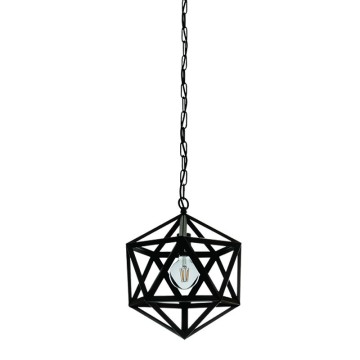 Κρεμαστό φωτιστικό από μαύρο μέταλλο 1XE27 D:30cm (4418-BL)