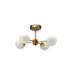 Κρεμαστό φωτιστικό από χρυσό ματ μέταλλο και λευκή οπαλίνα 4XG9 D:45cm (5015-4)