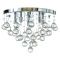 Φωτιστικό Οροφής Χρώμιο με Διάφανα Κρύσταλλα & 4 Λαμπτήρες G9 - 30cm