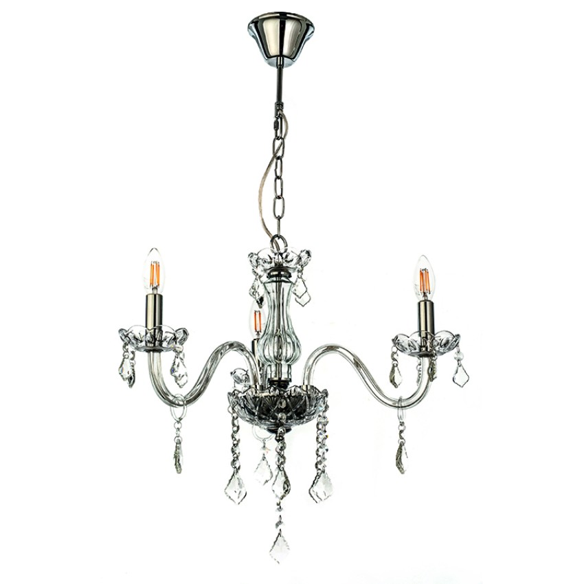 Κρεμαστό φωτιστικό από διάφανο γυαλί και κρύσταλλα 3XE14 D:55cm (5314-3-CLEAR) Κρεμαστό φωτιστικό από διάφανο γυαλί και κρύσταλλα 3XE14 D:55cm (5314-3-CLEAR)