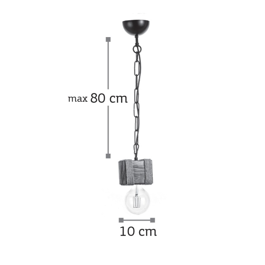 Κρεμαστό φωτιστικό από ξύλο και σχοινί 1XE27 D:10cm (5318-1) Κρεμαστό φωτιστικό από ξύλο και σχοινί 1XE27 D:10cm (5318-1)