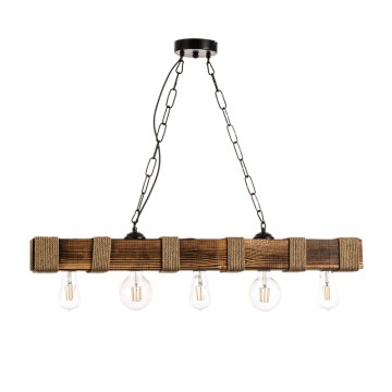 Κρεμαστό φωτιστικό από ξύλο και σχοινί 5XE27 D:90cm (5318-5) Κρεμαστό φωτιστικό από ξύλο και σχοινί 5XE27 D:90cm (5318-5)