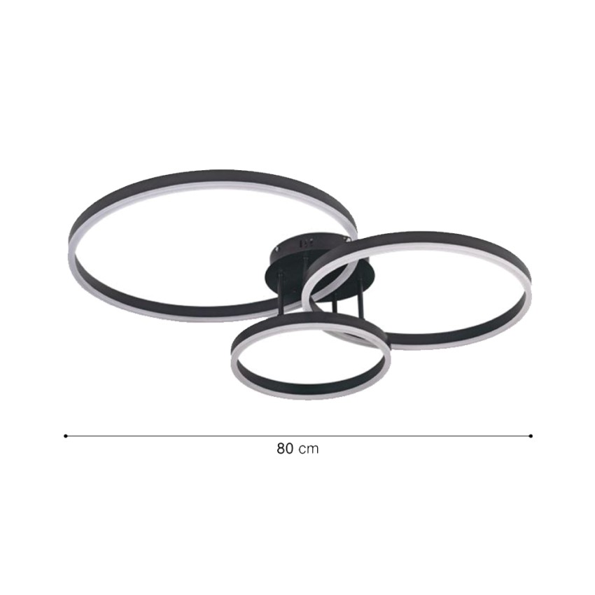 Φωτιστικό  οροφής LED 75W 3CCT (by switch on base) 6094-A-Silver