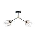 Κρεμαστό φωτιστικό από μαύρο μέταλλο και φιμέ γυαλί 2XE27 D:60cm (6129-2-ΝΜ)