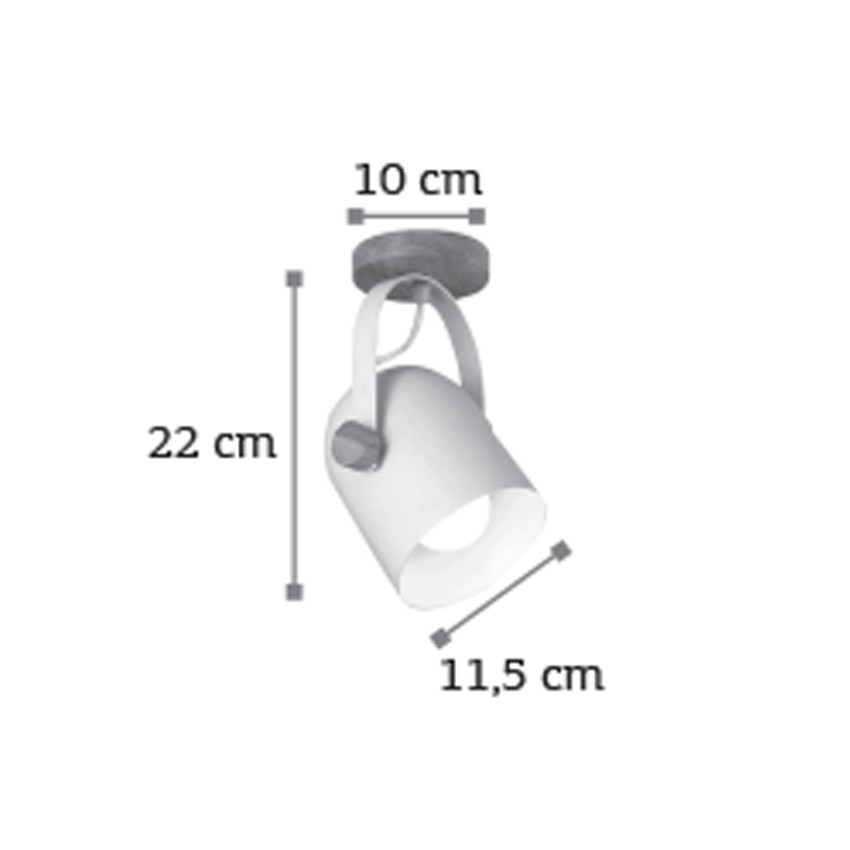 Επιτοίχιο σποτ από λευκό μέταλλο και ξύλο 1XE27 D:22cm (6133-1-WH)