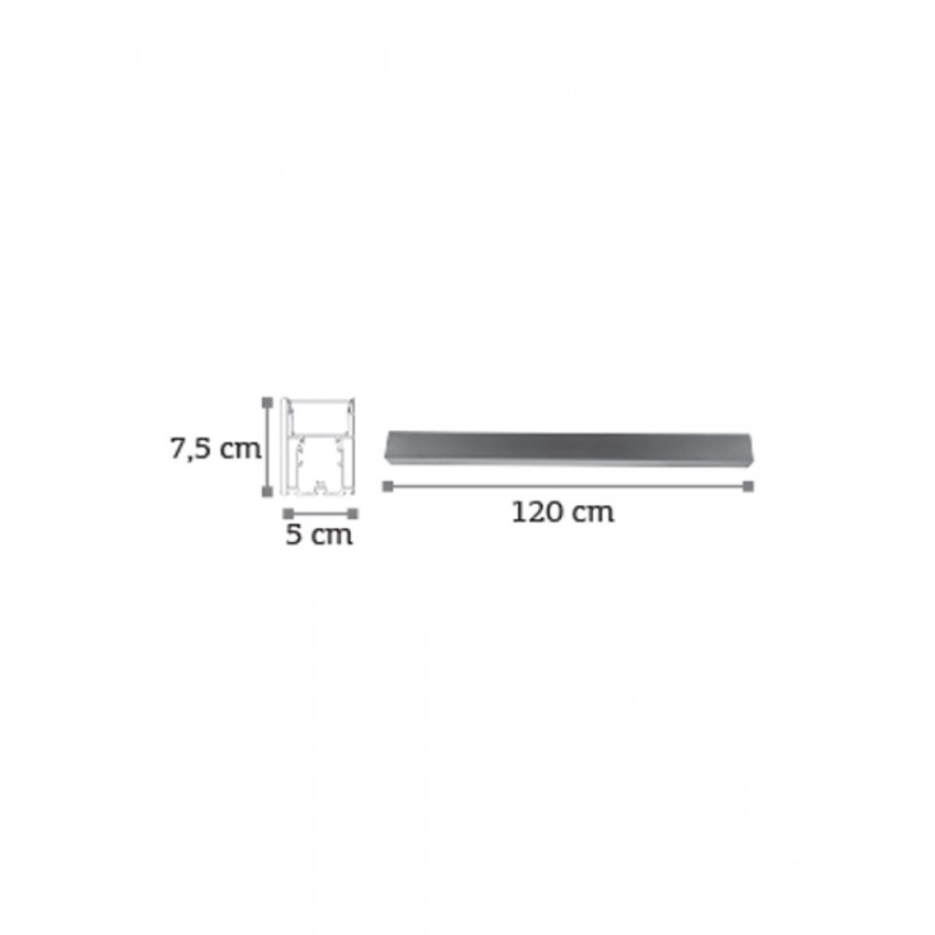 Κρεμαστό φωτιστικό LED 40W 3CCT (By Switch) από αλουμίνιο σε μαύρη απόχρωση D:120cm (6072-120-BL)