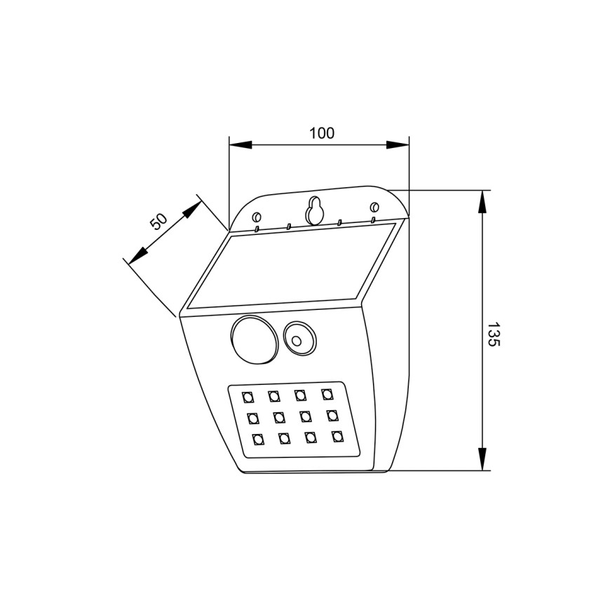 it-Lighting Meribel LED 2W 3000K  Solar Outdoor Wall Lamp Black D:130x10x50mm (80207011S)