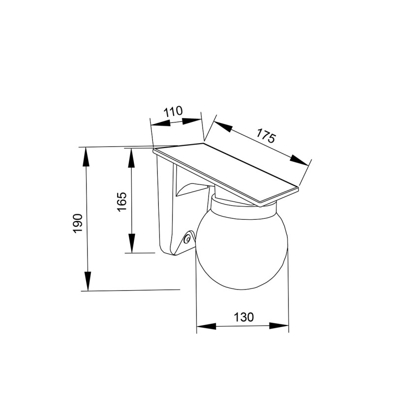 it-Lighting Baikal LED 1W 3000K | 4000K | 6000K Solar Outdoor Wall Lamp Black D:130x190x175 mm (80207310S)