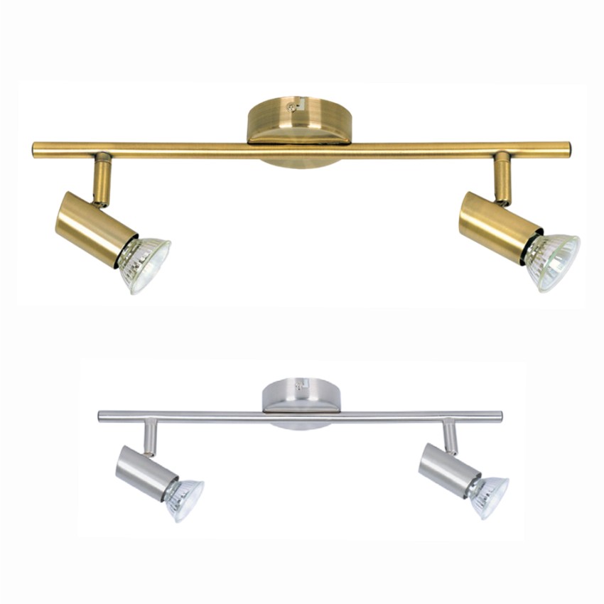 Επιτοίχιο σποτ από μέταλλο σε οξυντέ απόχρωση 2XGU10 D:40cm (9076-2Φ-Οξυντέ)