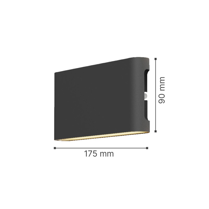 Niskey Επιτοίχιο Φωτιστικό Εξωτερικού Χώρου LED 14W 3CCT σε Γκρι Χρώμα