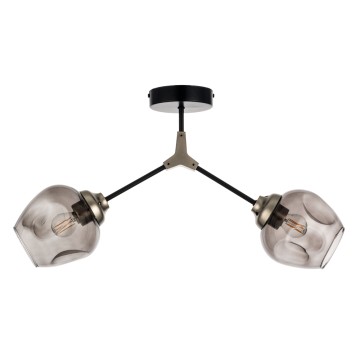 Κρεμαστό φωτιστικό από μαύρο μέταλλο και φιμέ γυαλί 2XE27 D:60cm (6129-2-ΝΜ) Κρεμαστό φωτιστικό από μαύρο μέταλλο και φιμέ γυαλί 2XE27 D:60cm (6129-2-ΝΜ)