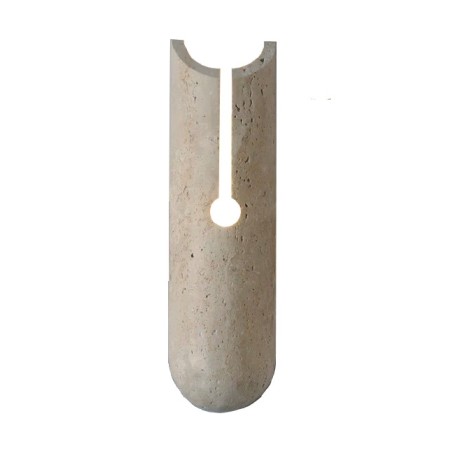 Επιτοίχιο φωτιστικό γκρι από travertine marble 1XG9 D:10 x 35cm (43066)